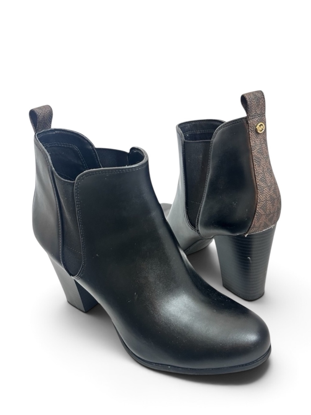 MICHAEL KORS Evaline Block Heel Booties Women's Size US 9.5 M Black NWOB